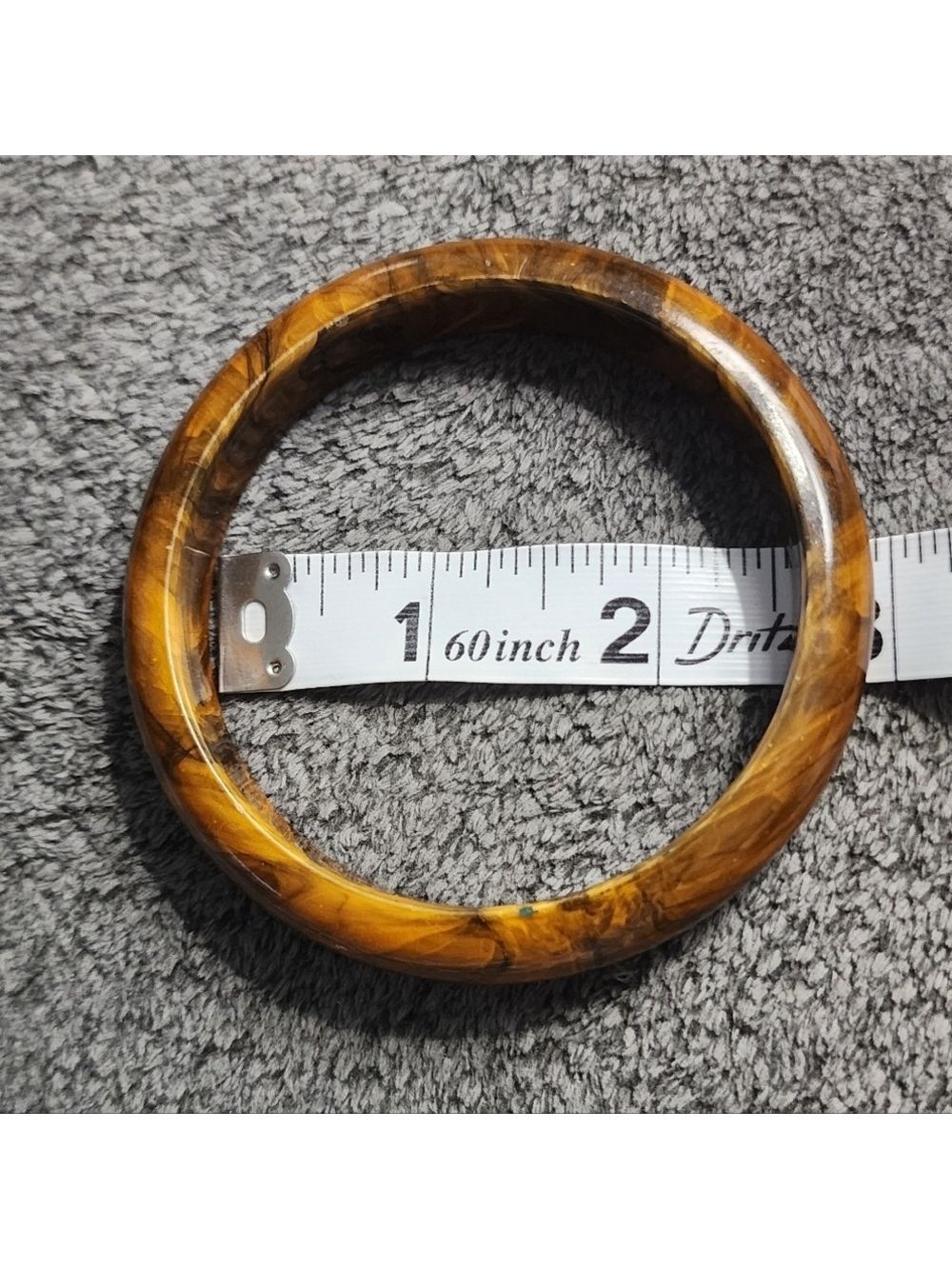 Brown Swirled Acrylic Bangle Bracelet - Picture 5 of 8